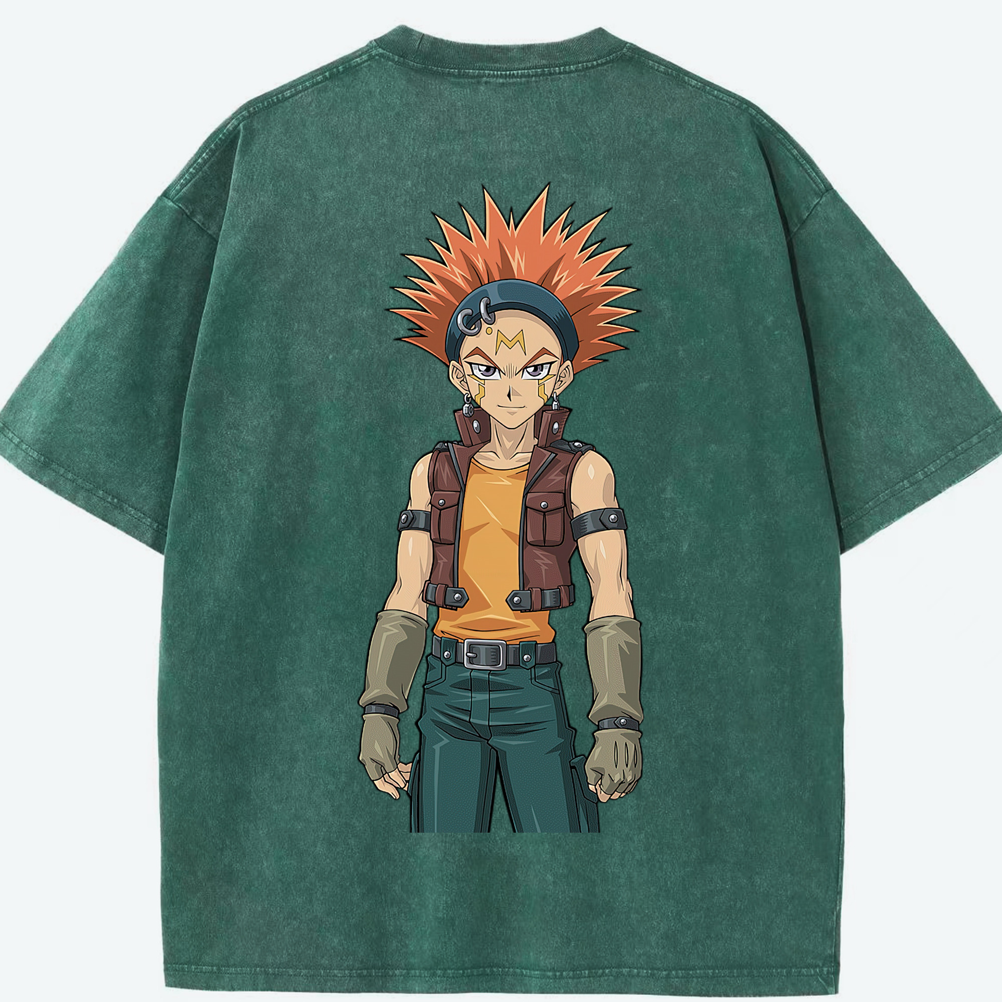 （画像用） 遊☆戯☆王 Yu-Gi-Oh! 綿100% ヴィンテージ風 半袖Tシャツ（背面プリント）